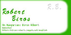 robert biros business card